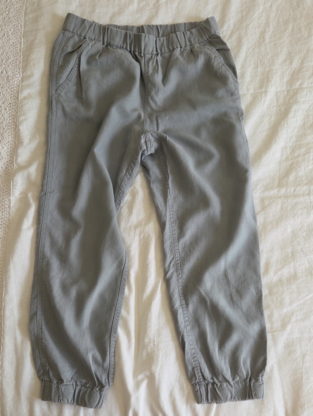 J. Crew Casual Elastic-Waist Ladies Jogger Pants - Light Gray